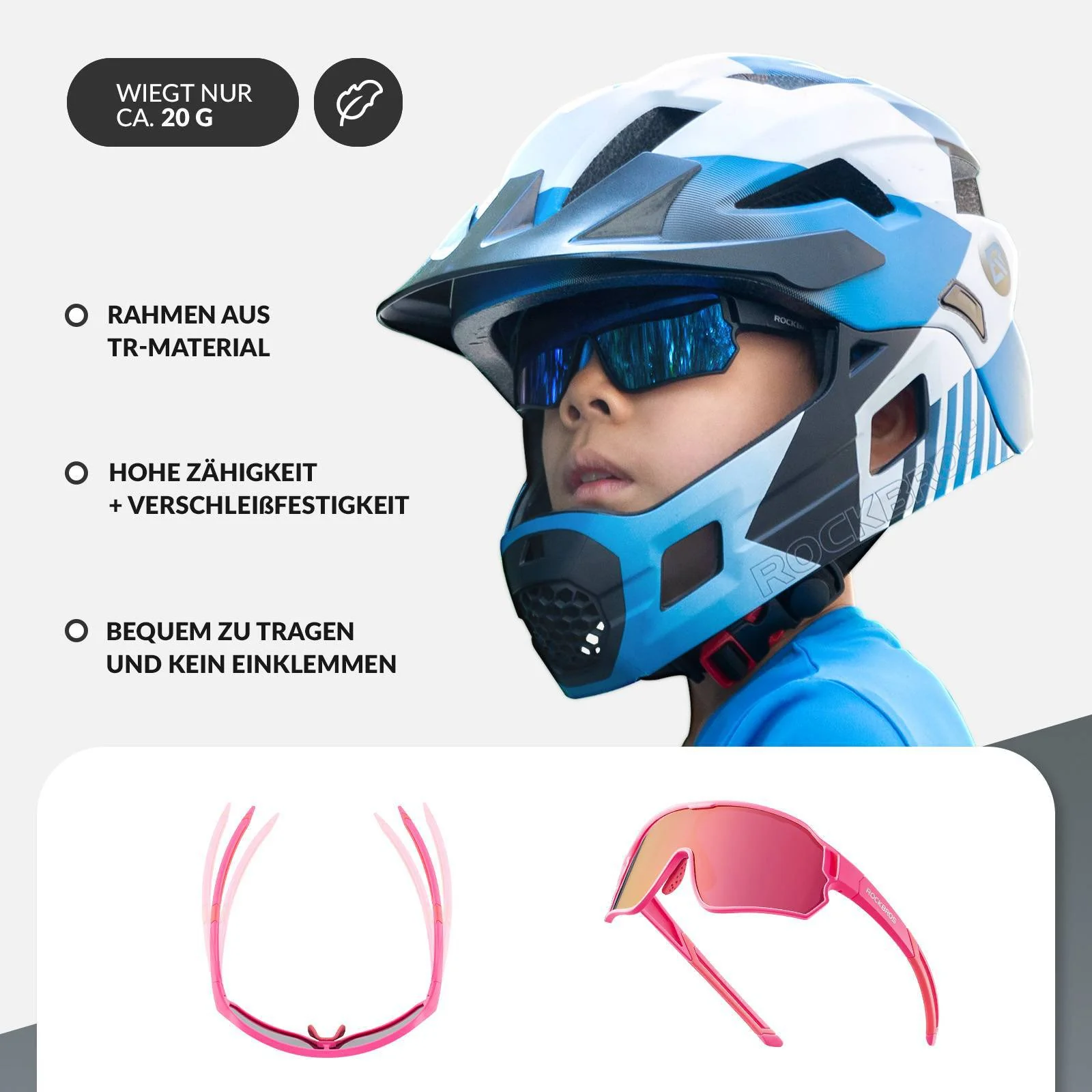 ROCKBROS Kinder Fahrradbrille UV400-Schutz Polarisierte Sonnenbrille - Image 17