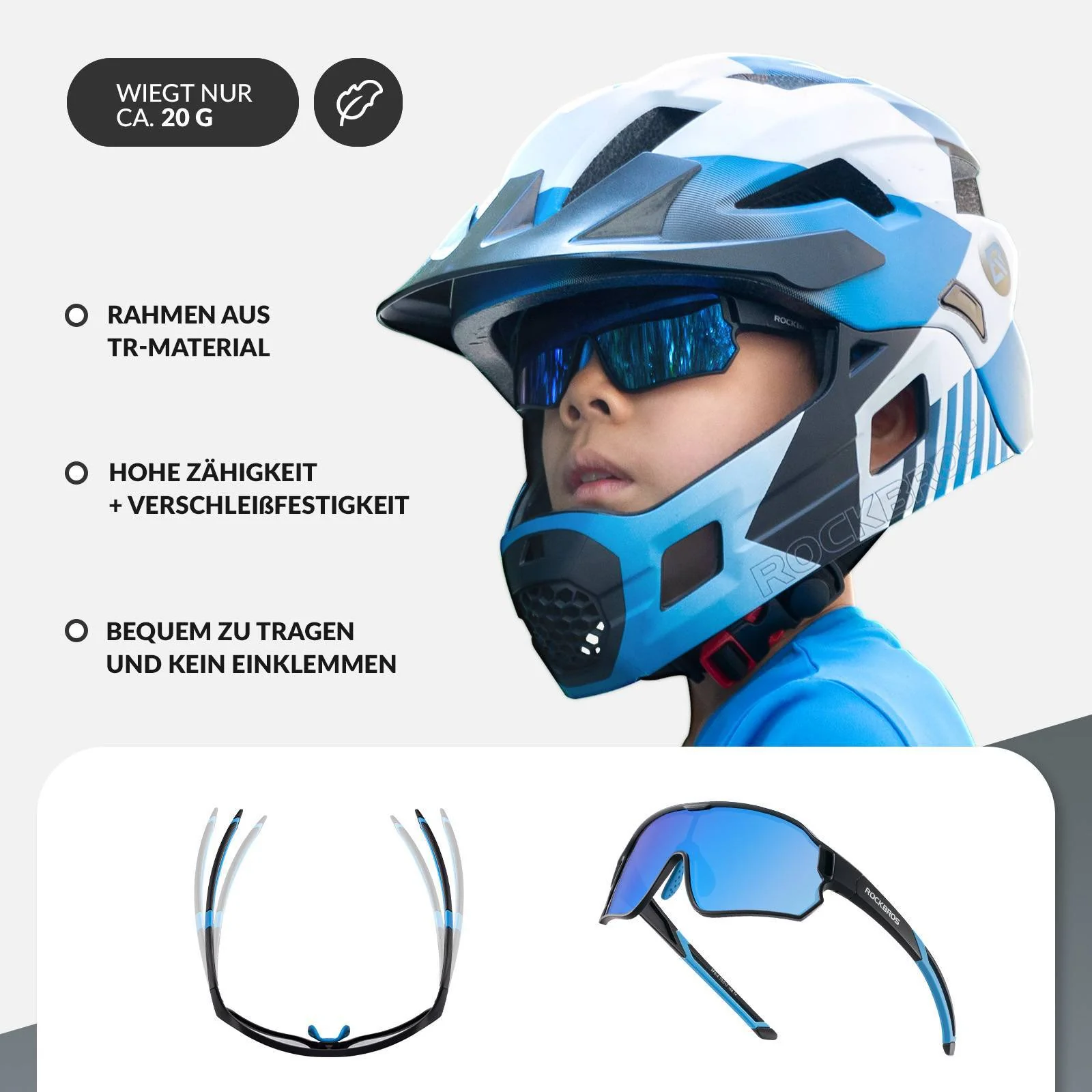 ROCKBROS Kinder Fahrradbrille UV400-Schutz Polarisierte Sonnenbrille - Image 21