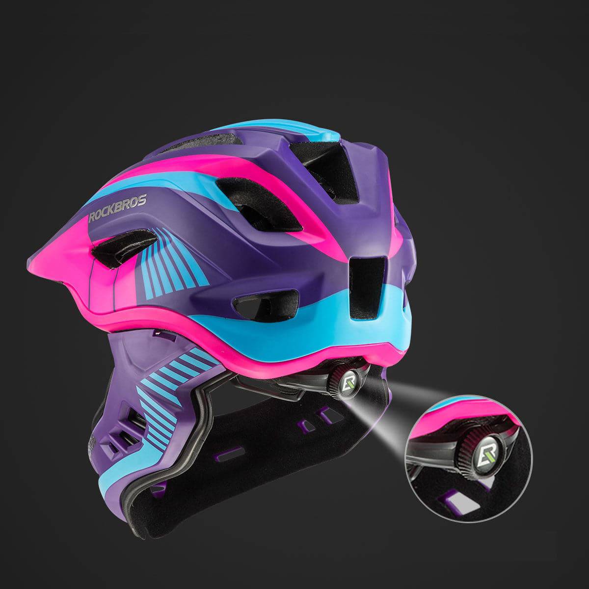 ROCKBROS Kinder helm Integriert Fahrradhelm mit Abnehmbarem Kinnschutz - Image 16