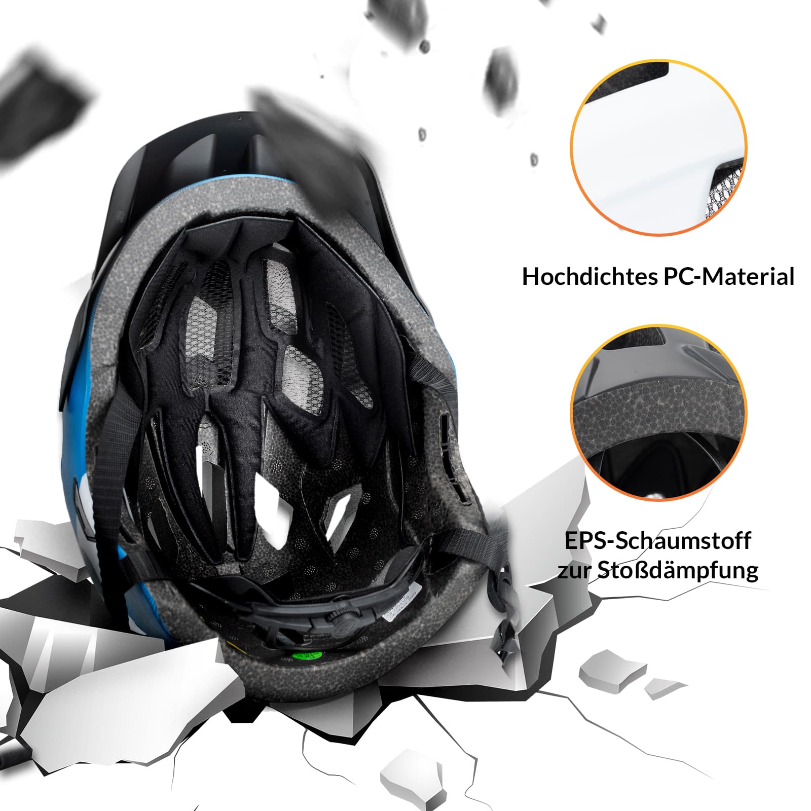 ROCKBROS Kinderhelm BMX MTB Downhill Helm mit Abnehmbarem Kinnschutz und Krempe - Image 12