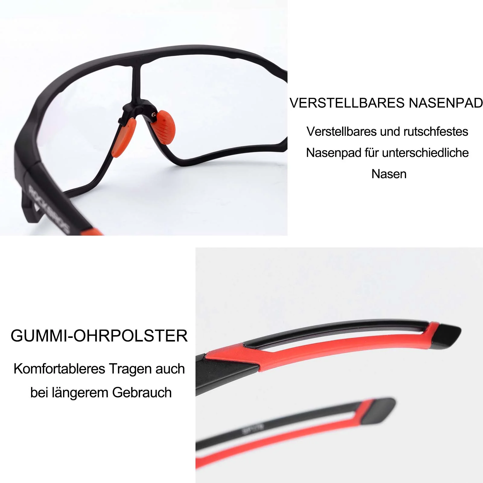 ROCKBROS Photochrome Sonnenbrille Fahrradbrille UV400-Schutz Unisex - Image 19