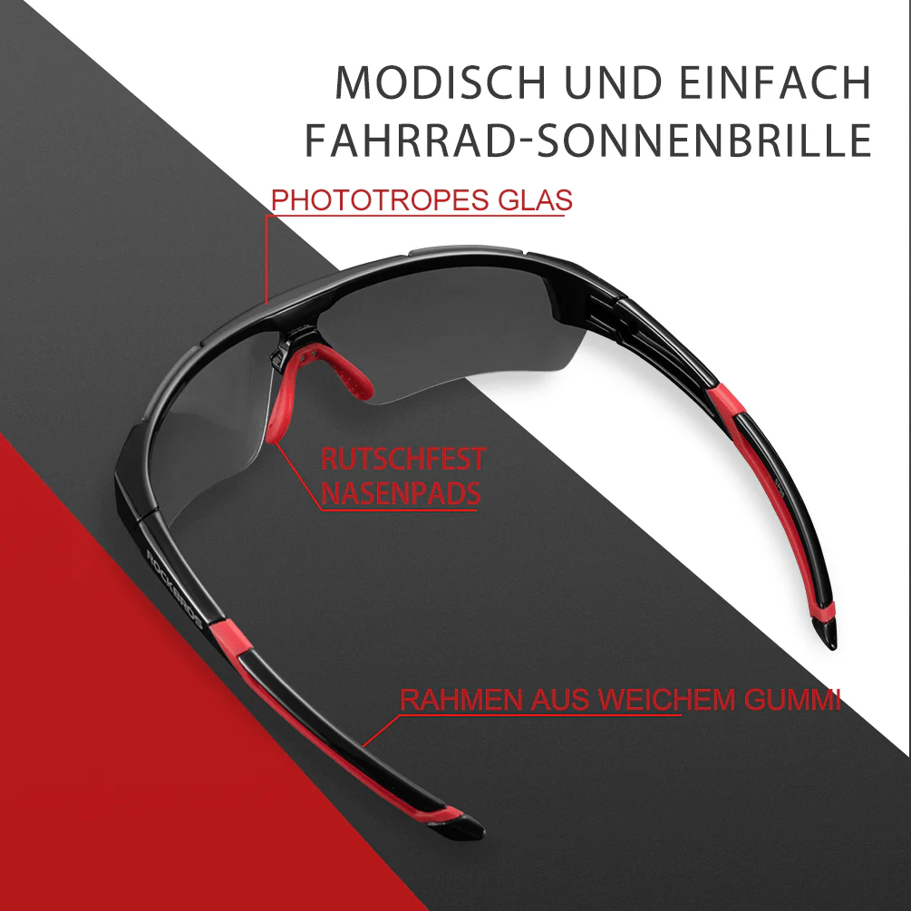 ROCKBROS Radbrille Sonnenbrille Halbrahmen Photochromatische Brille - Image 15