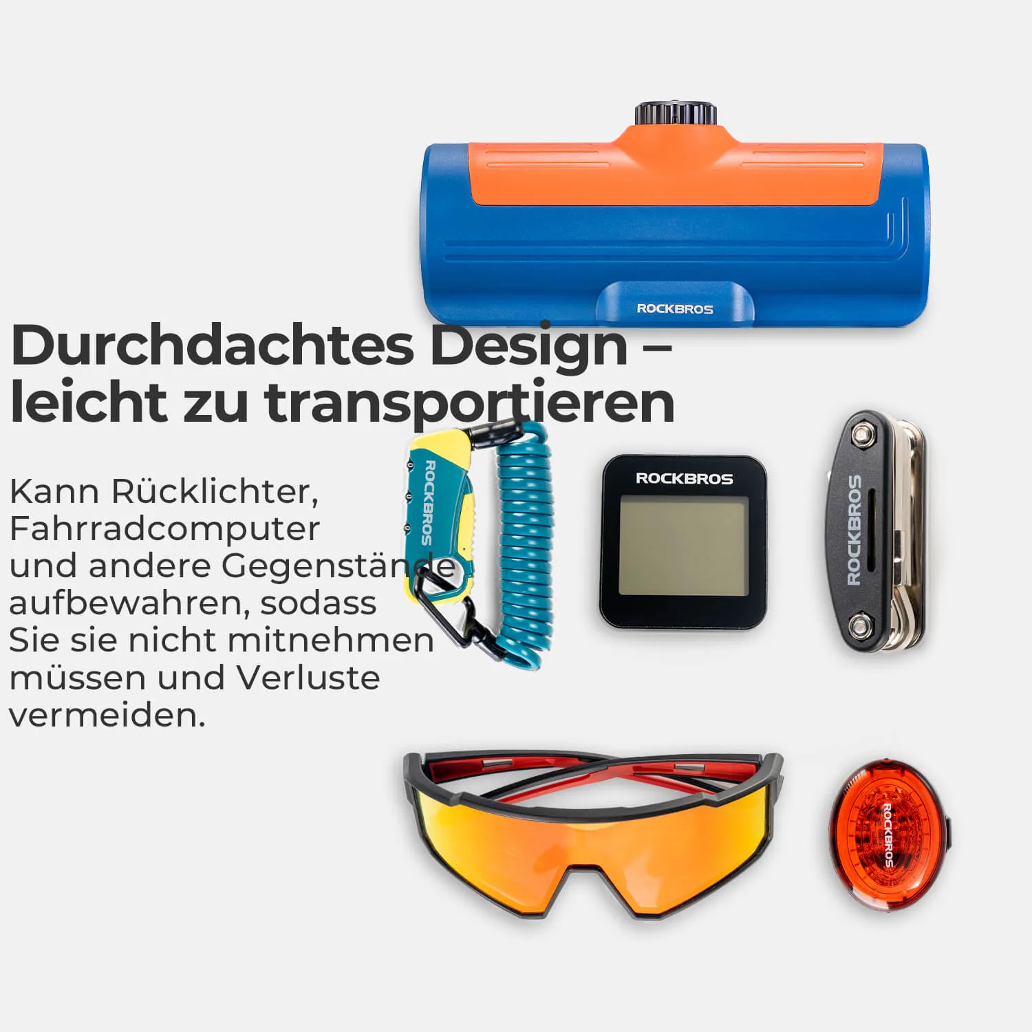 ROCKBROS Rahmen Box Abschließbare Fahrradbox Niemals Verformen/Sicher/Wasserdicht - Image 6