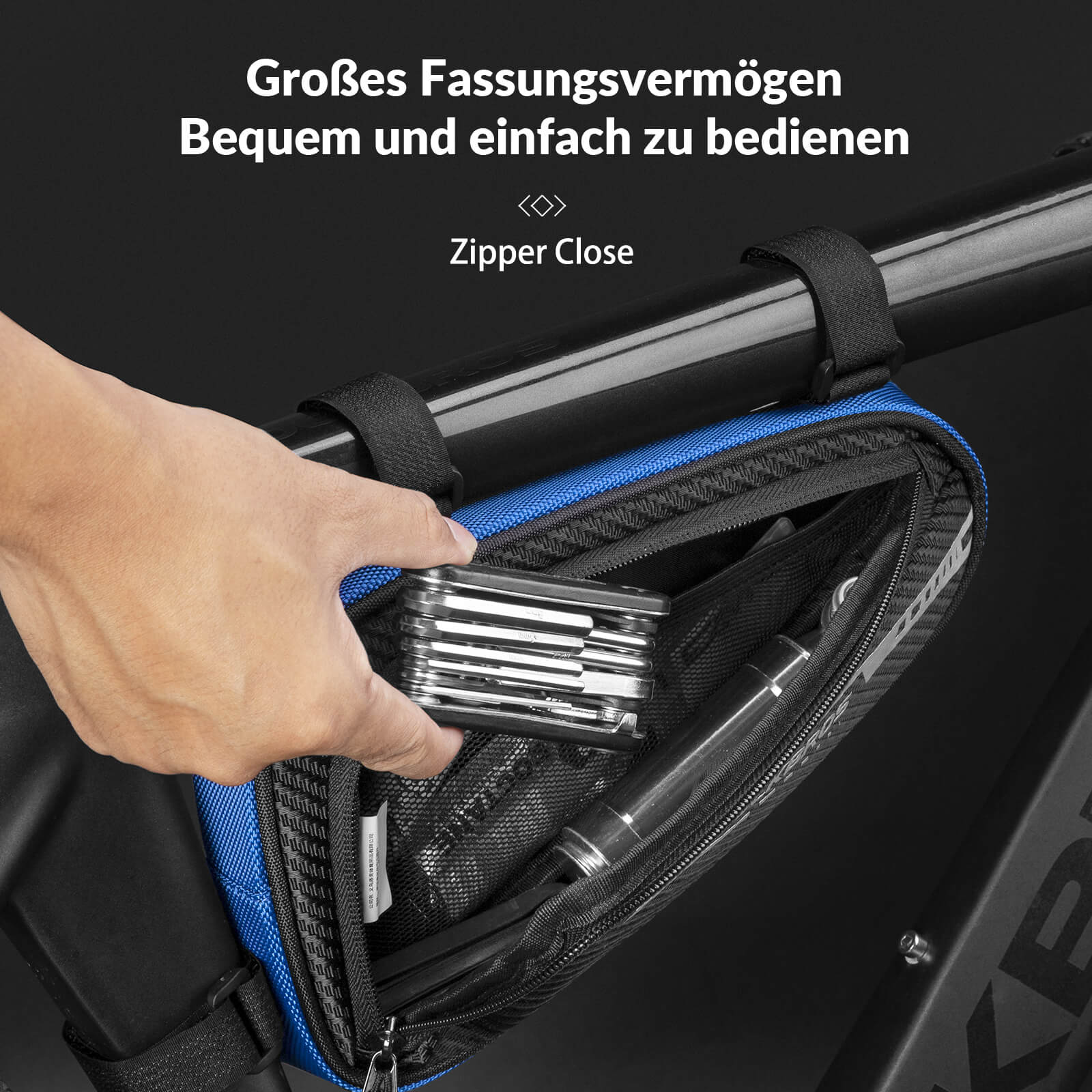 ROCKBROS Rahmentasche wasserdicht Dreieckstasche für MTB & Rennräder 1,2L - Image 20