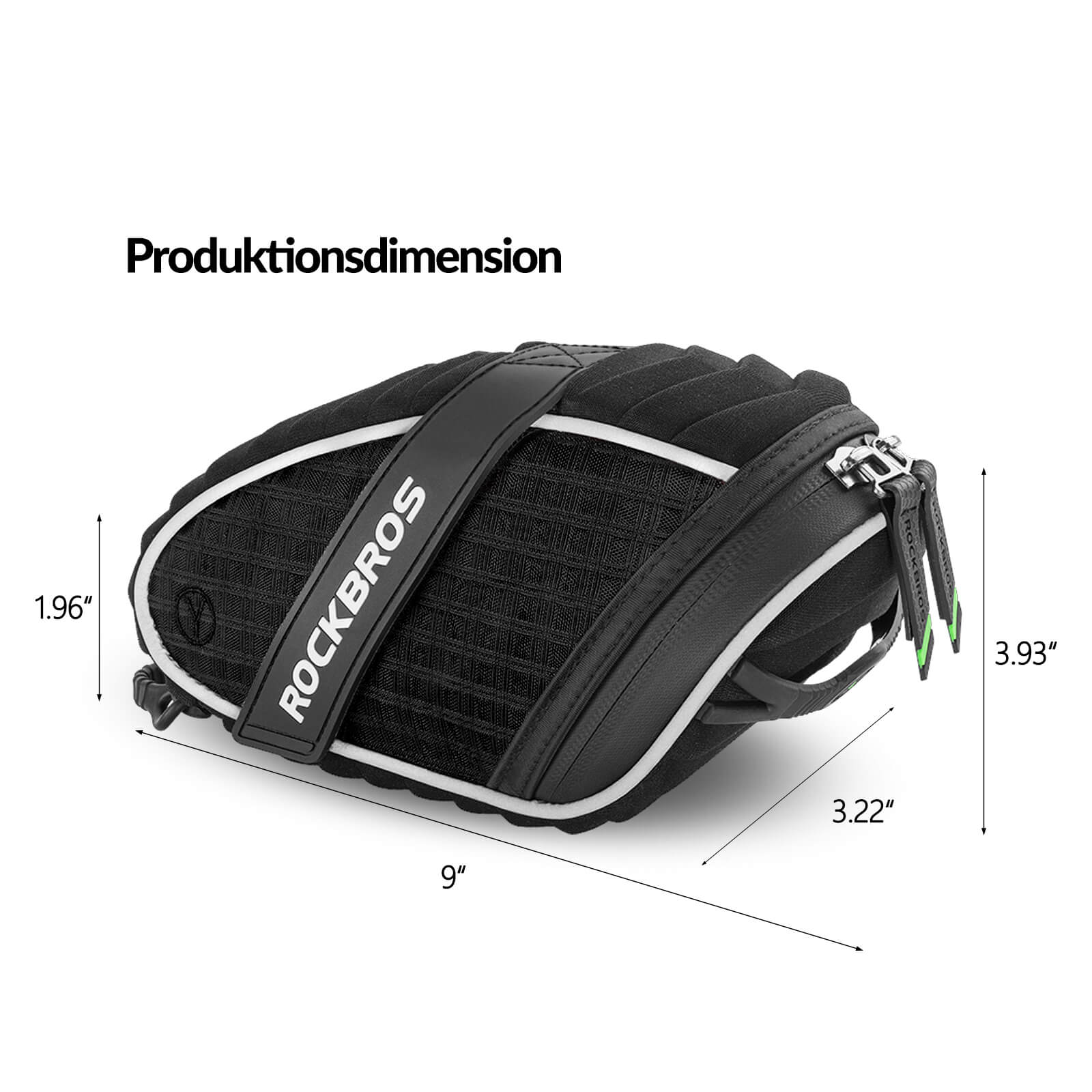 ROCKBROS Satteltaschen Fahrradsitz Taschen mit Rücklichthalter 1L - Image 3