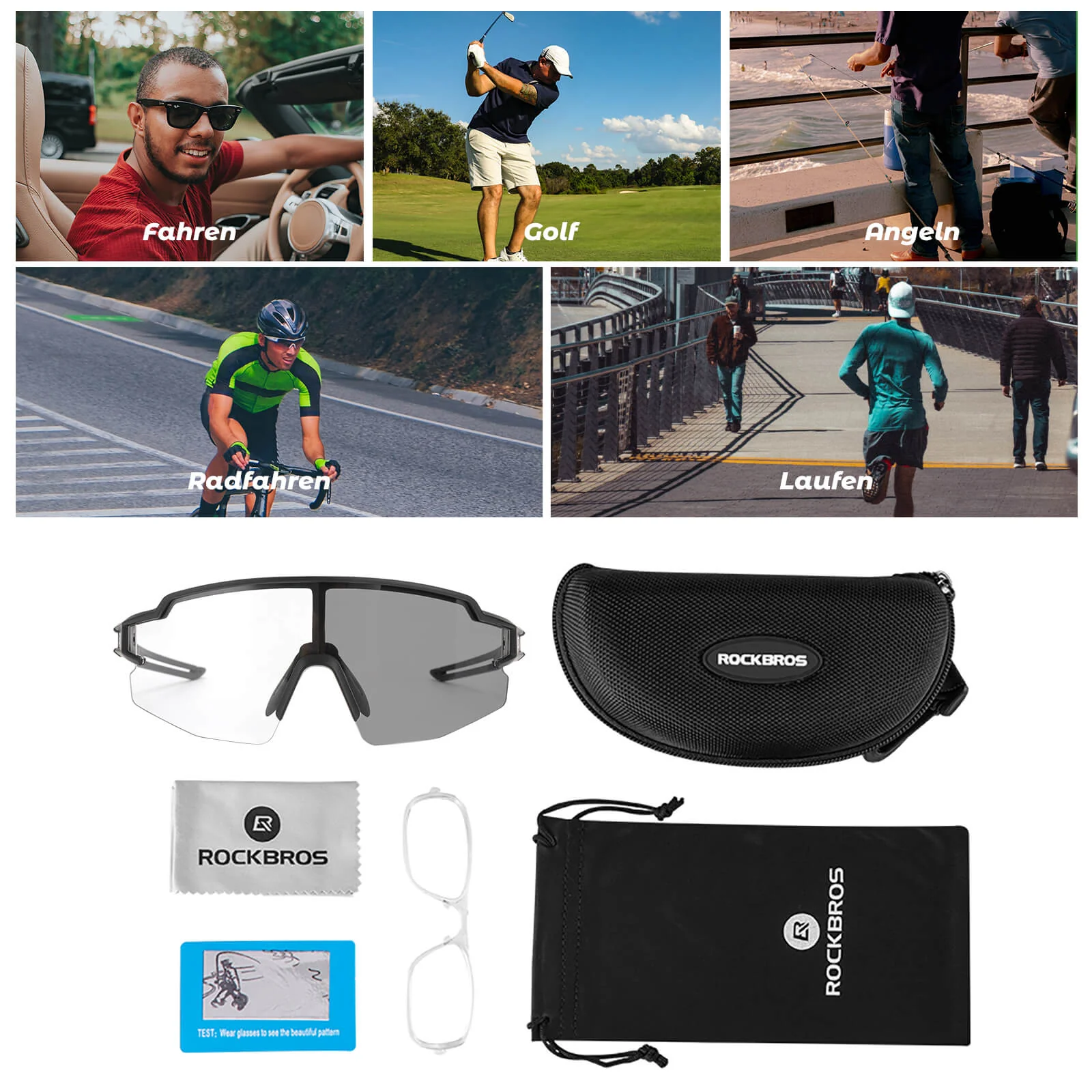 ROCKBROS Sonnenbrille für Männer & Frauen UV-Schutz Fahrradbrille - Image 5
