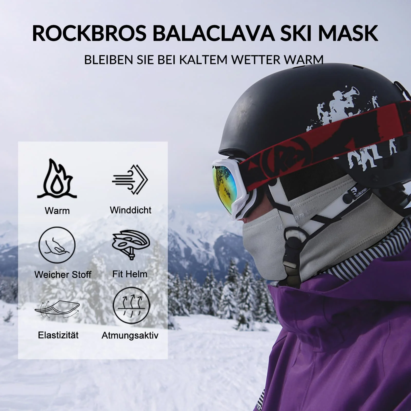 ROCKBROS Sturmhaube Herbst Winter Balaclava für Outdoorsports Unisex - Image 13