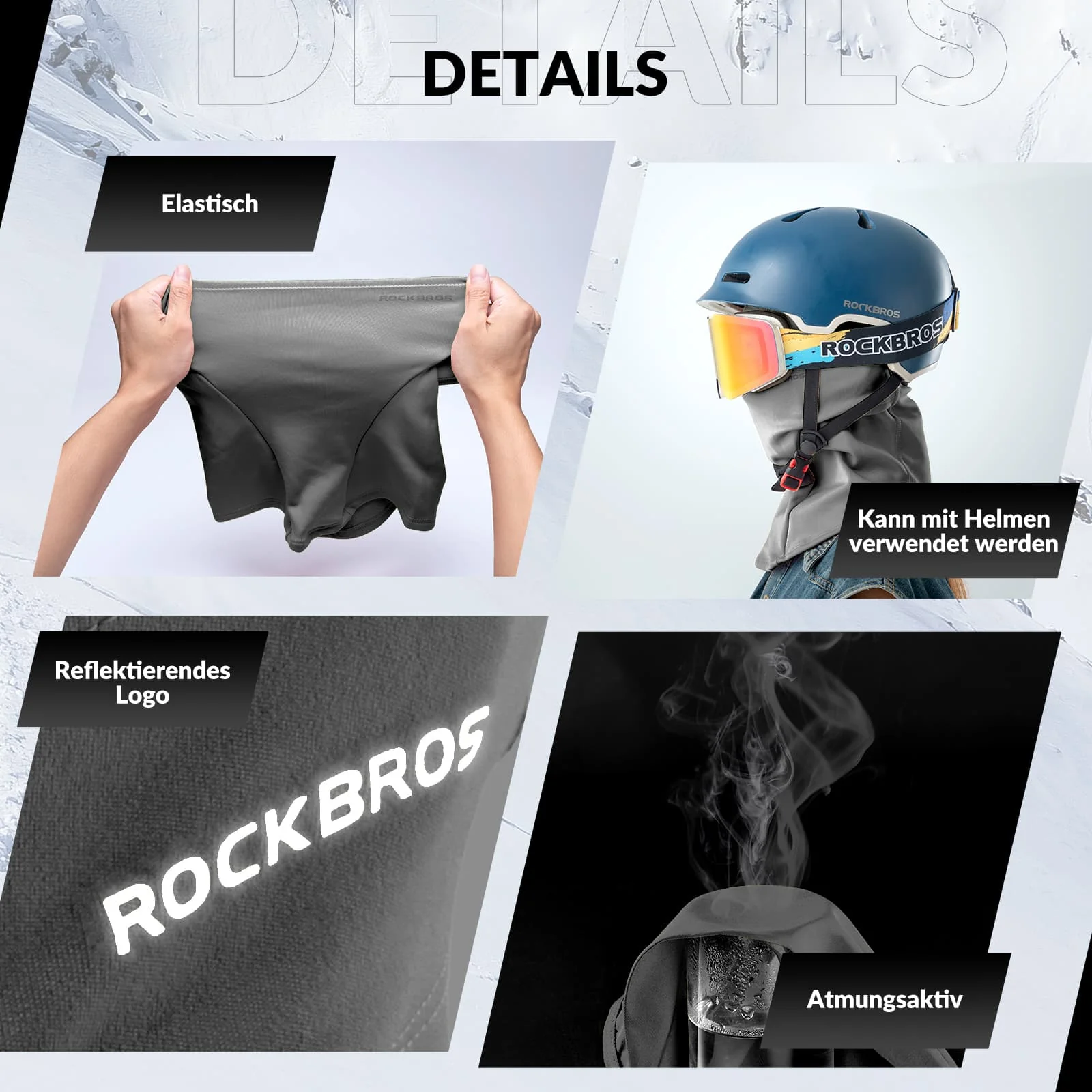 ROCKBROS Sturmhaube Herbst Winter Balaclava für Outdoorsports Unisex - Image 16