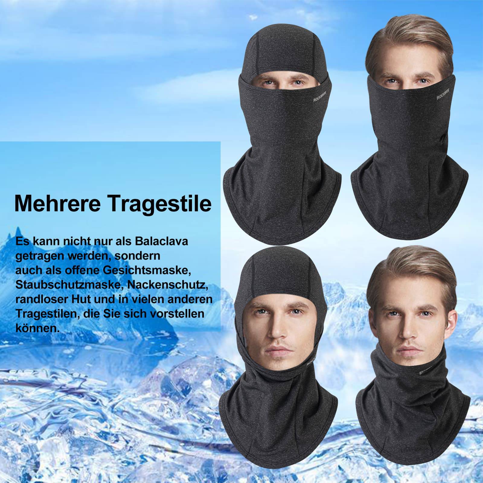 ROCKBROS Sturmhaube Herbst Winter Balaclava für Outdoorsports Unisex - Image 20