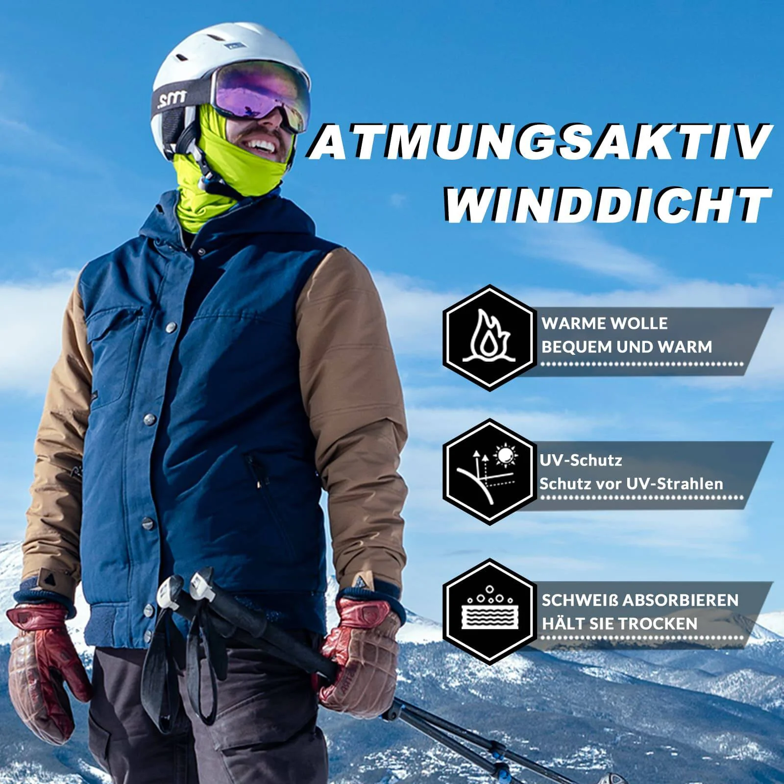 ROCKBROS Sturmhaube Herbst Winter Balaclava für Outdoorsports Unisex - Image 22