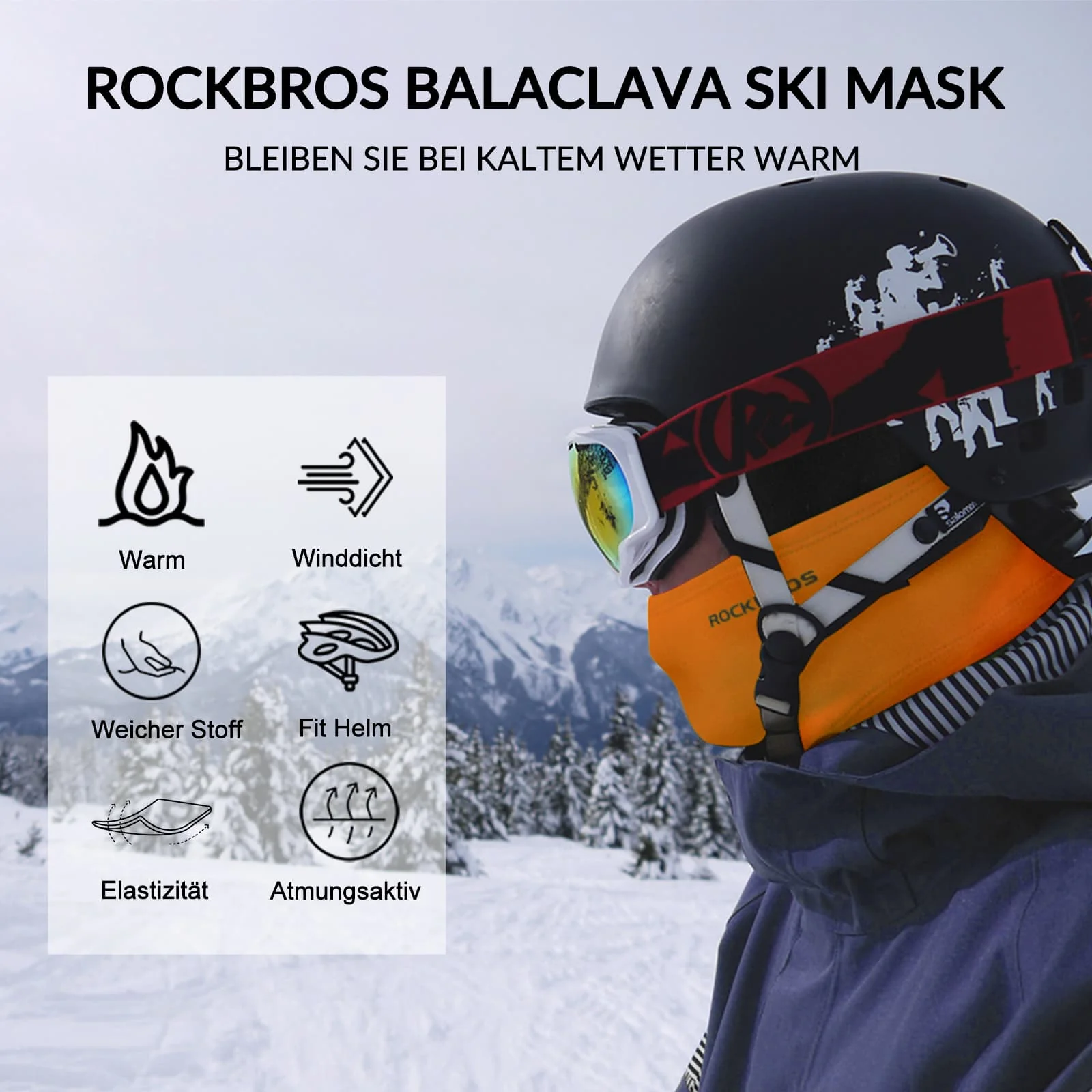 ROCKBROS Sturmhaube Herbst Winter Balaclava für Outdoorsports Unisex - Image 31