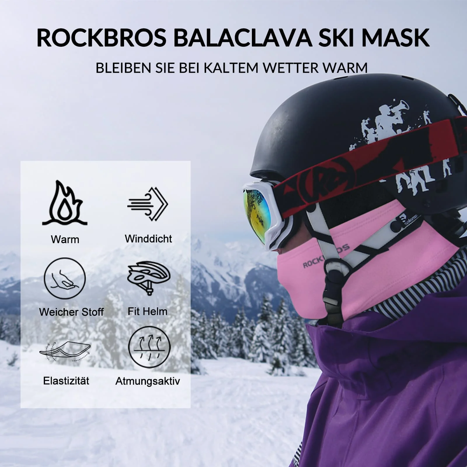 ROCKBROS Sturmhaube Herbst Winter Balaclava für Outdoorsports Unisex - Image 55