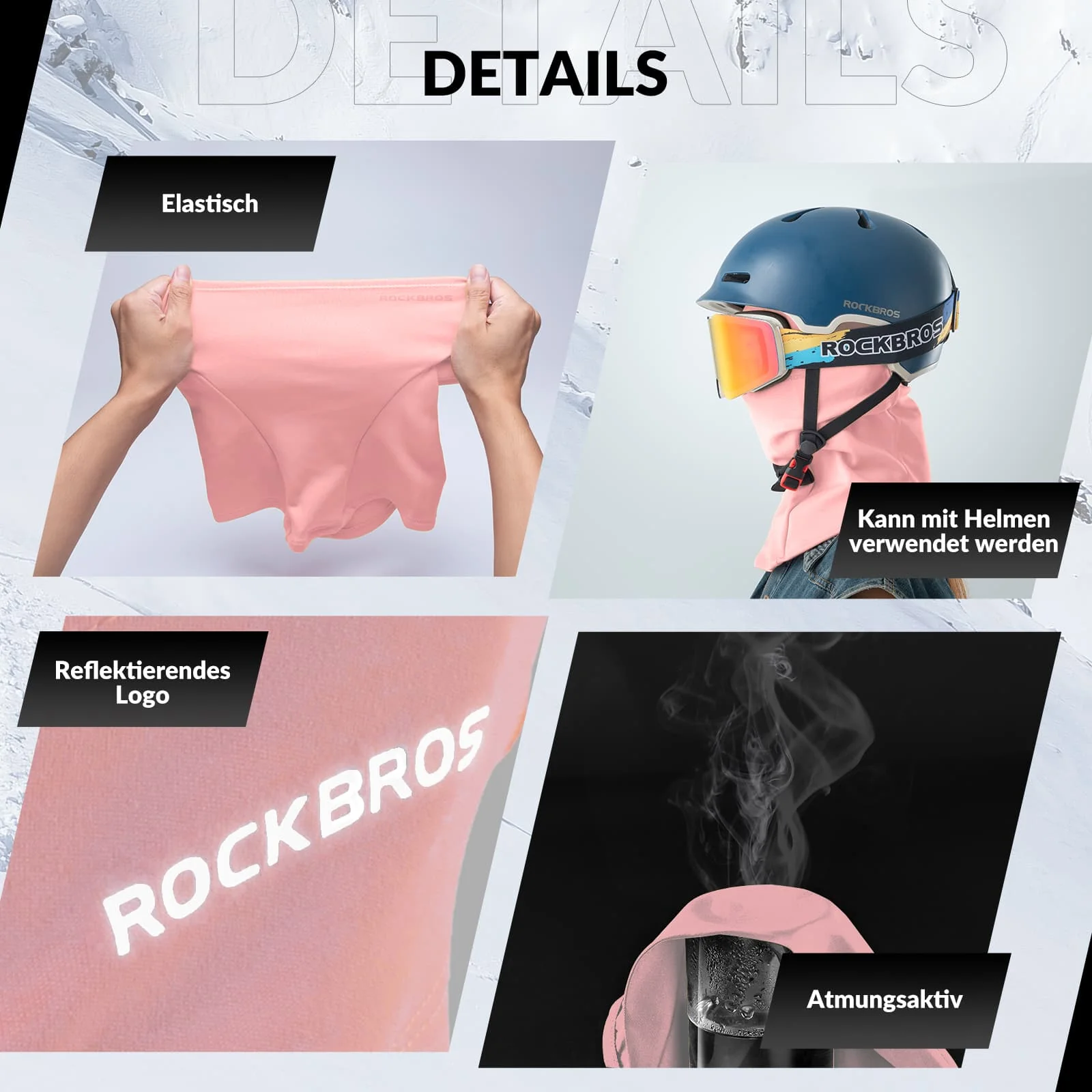 ROCKBROS Sturmhaube Herbst Winter Balaclava für Outdoorsports Unisex - Image 57