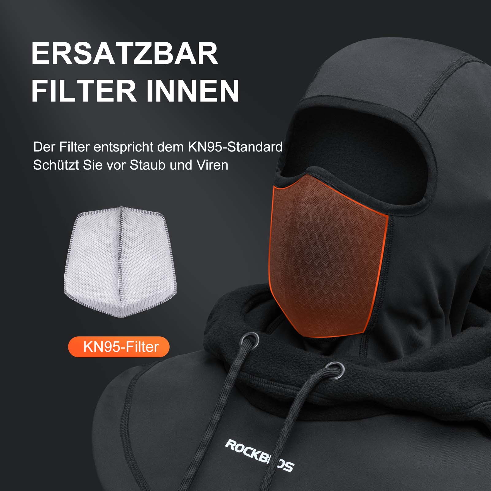 ROCKBROS Sturmhaube Winddicht Fahrrad Full Face Gesichtshaube für Radfahren Skifahren - Image 18