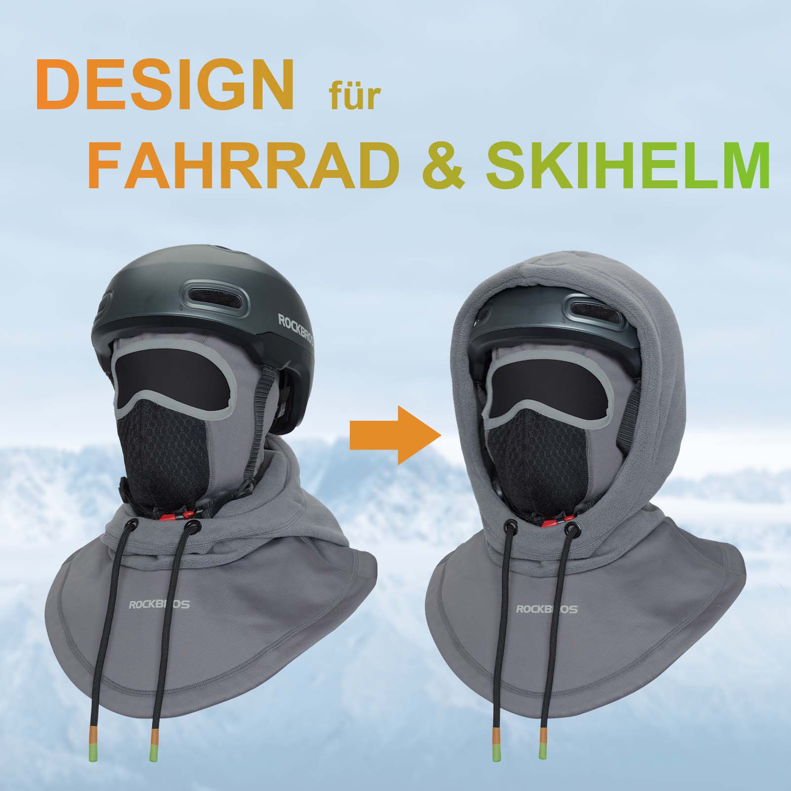 ROCKBROS Sturmhaube Winddicht Fahrrad Full Face Gesichtshaube für Radfahren Skifahren - Image 8