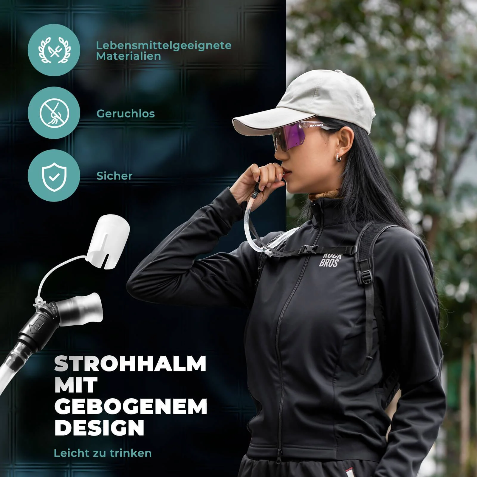 ROCKBROS Trinkblase 2L mit Trinkschlauch Leichte TPU Wasserblase - Image 4