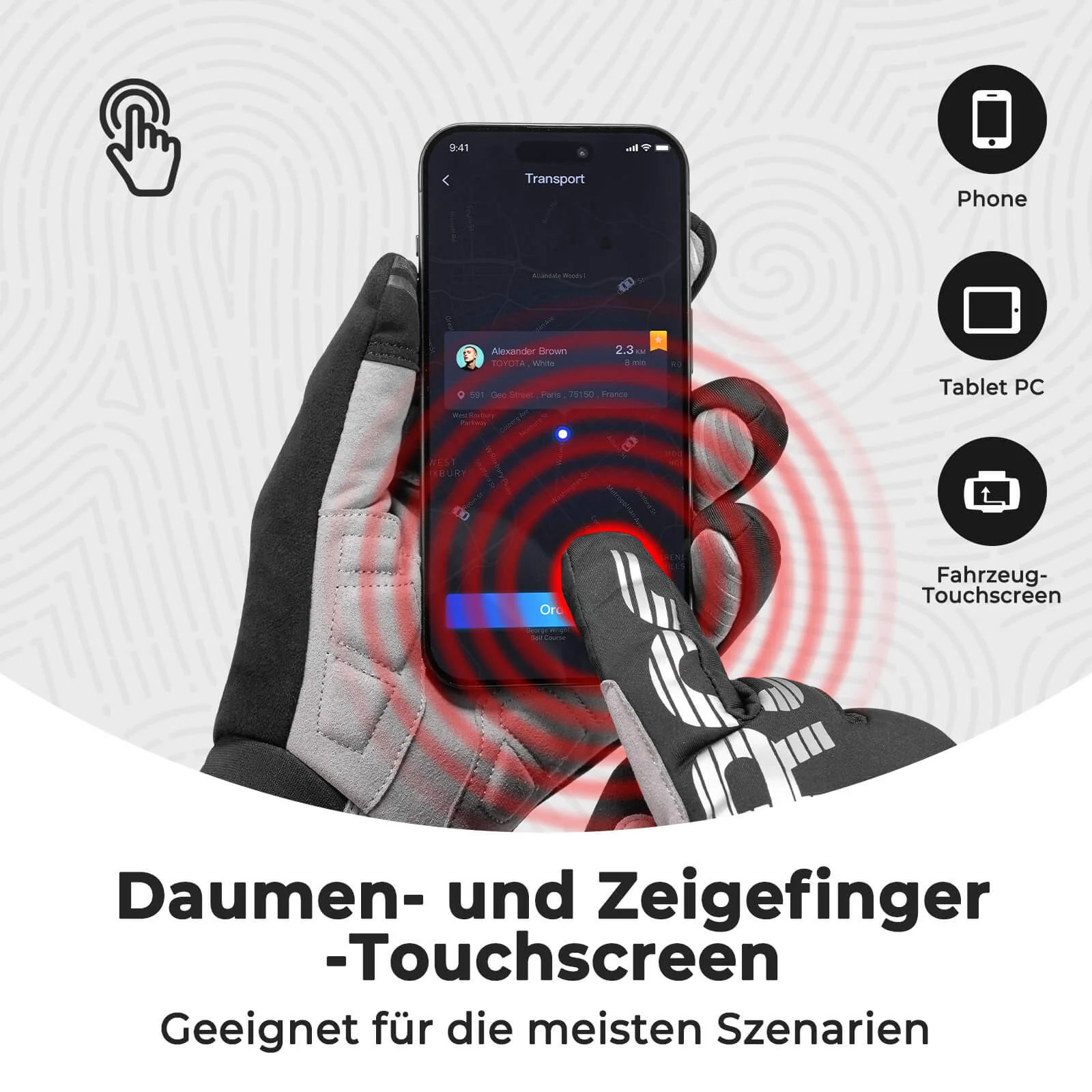 ROCKBROS Vollfinger Handschuhe Fahrradhandschuhe mit Touchscreenfunktion - Image 3