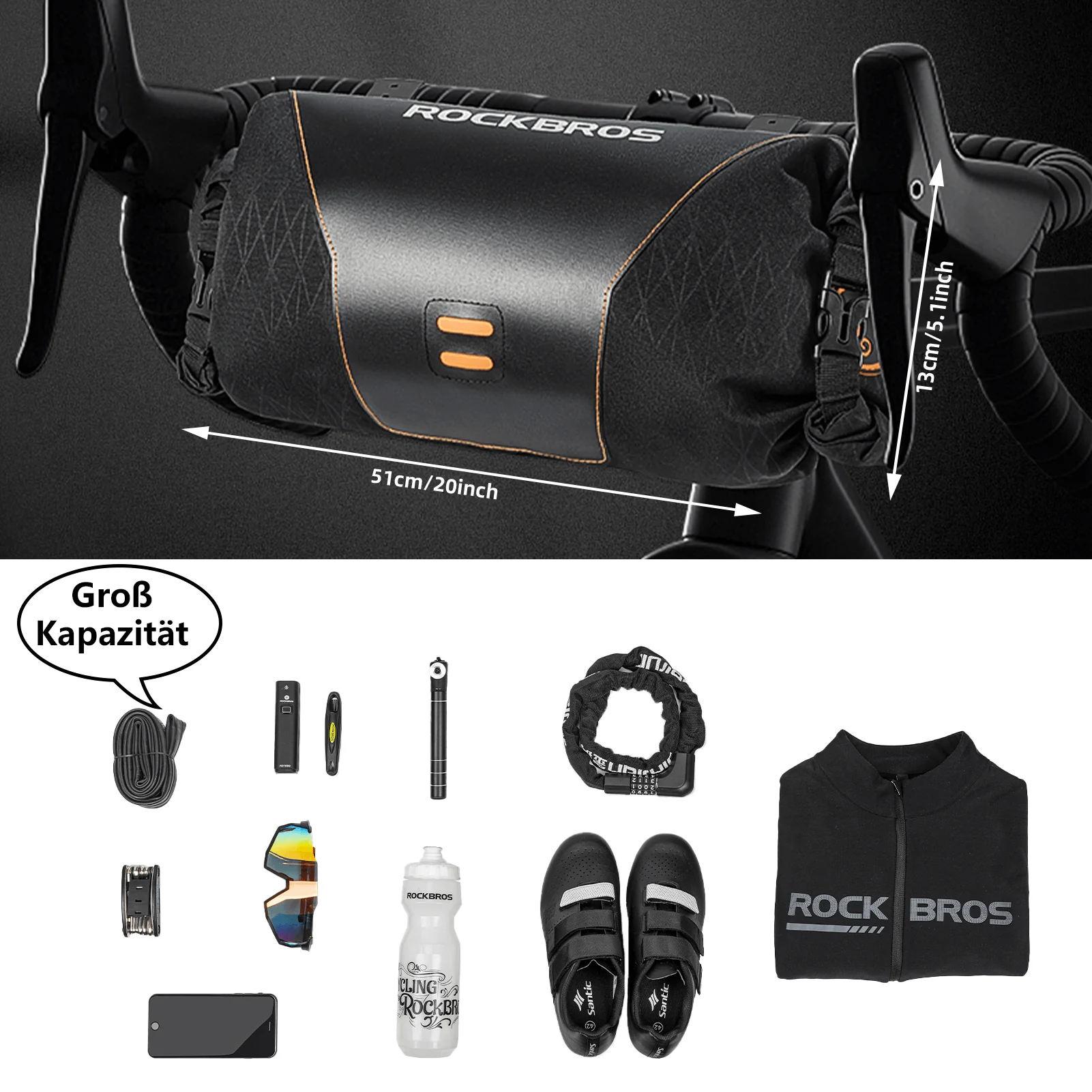 ROCKBROS Wasserdichte Fahrrad Lenkertasche 2L mit Öffnungsdesign - Image 4