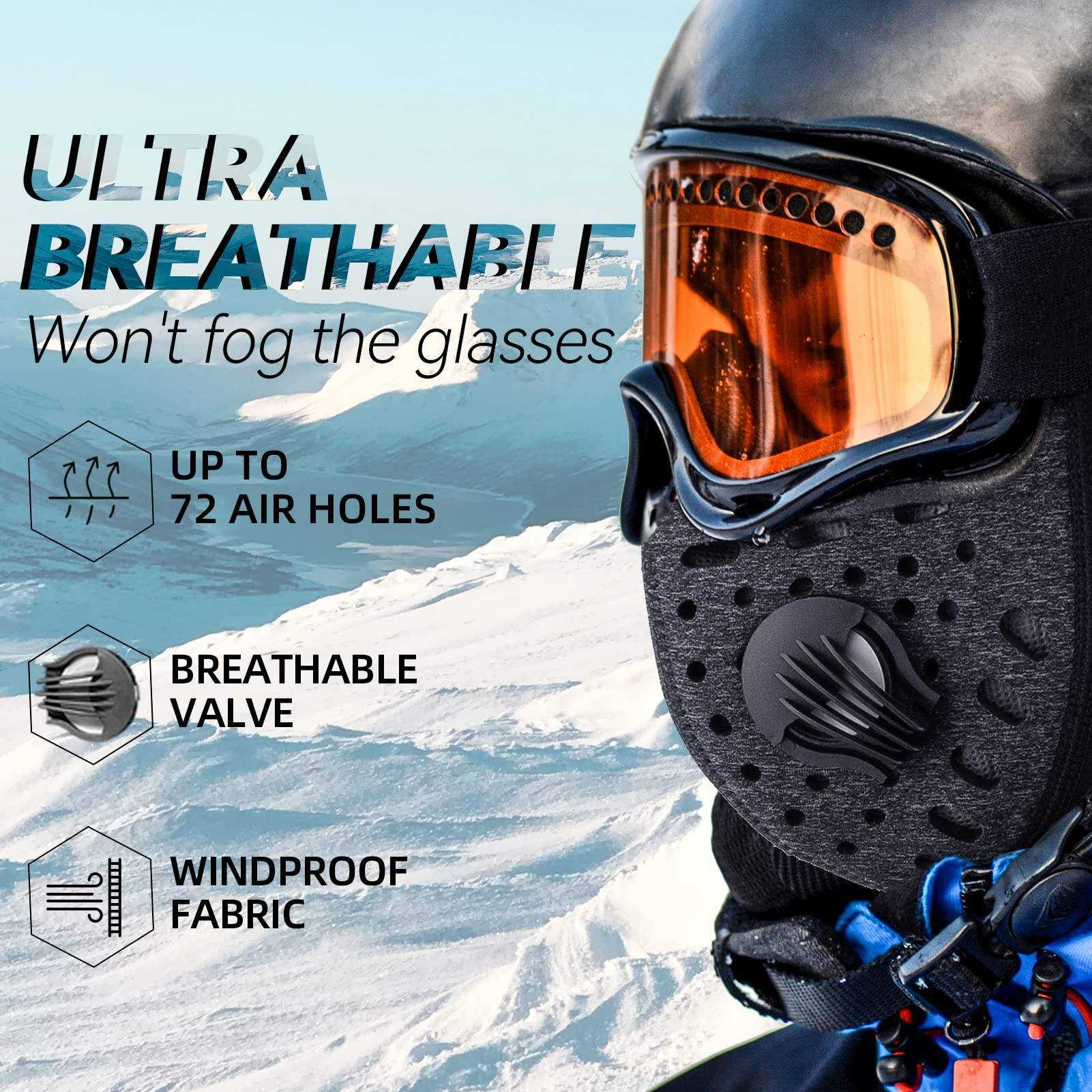 ROCKBROS Winddicht & Staubdicht Sturmhaube Balaclava Winter Halswärmer - Image 4