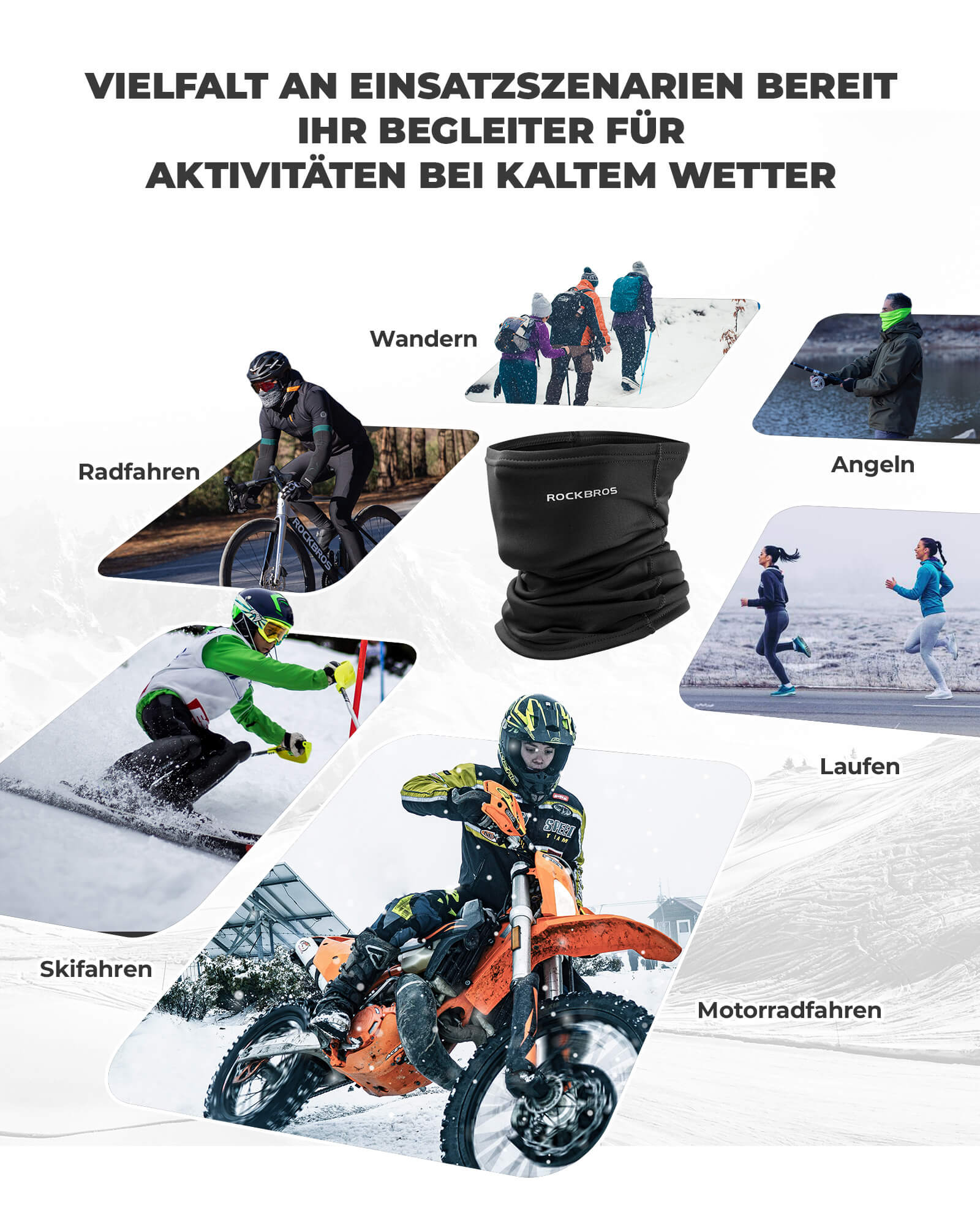 ROCKBROS Winter Halbe Balaclavas Multifunktion Atmungsaktiv Gesichtsbedeckung - Image 13