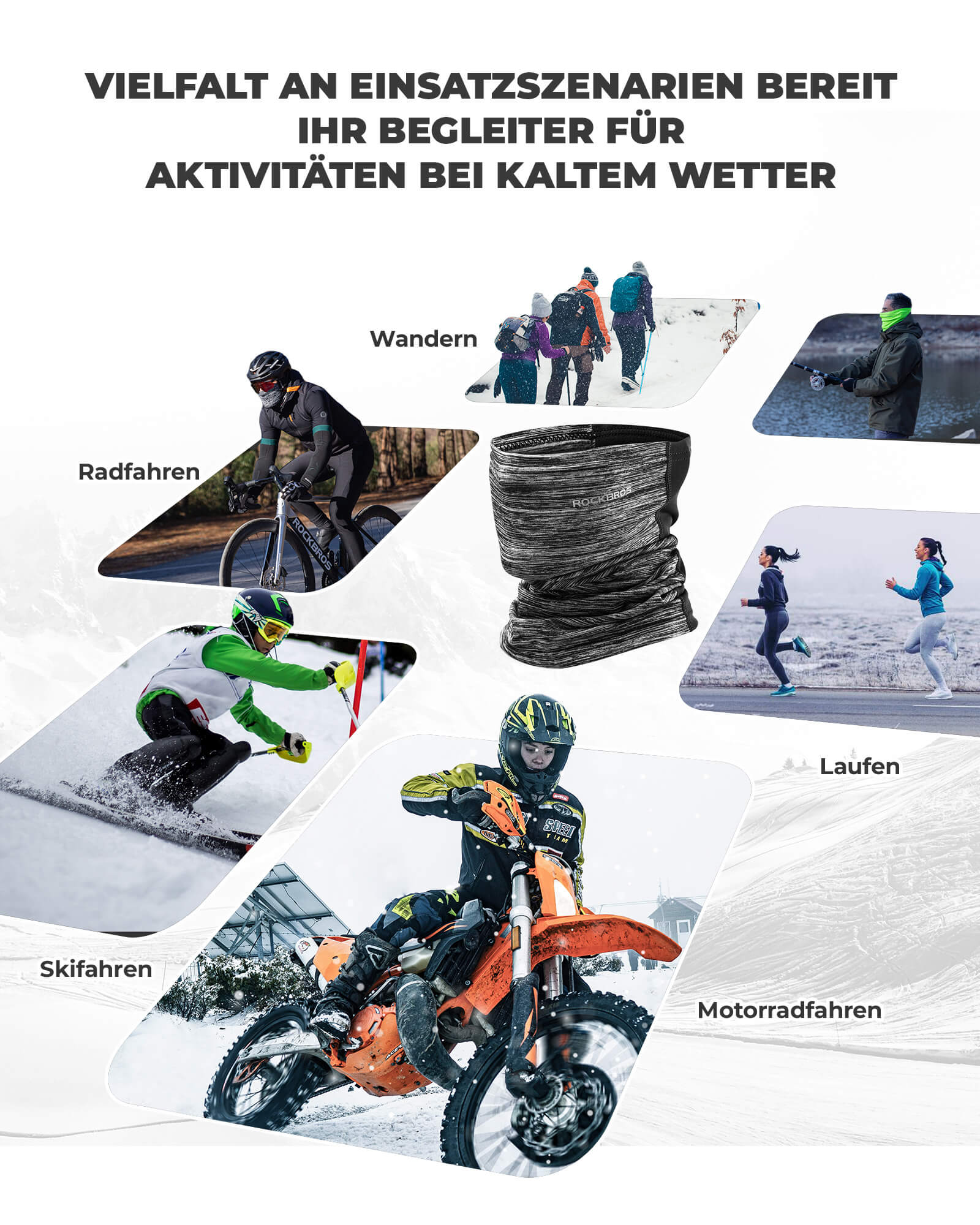 ROCKBROS Winter Halbe Balaclavas Multifunktion Atmungsaktiv Gesichtsbedeckung - Image 14