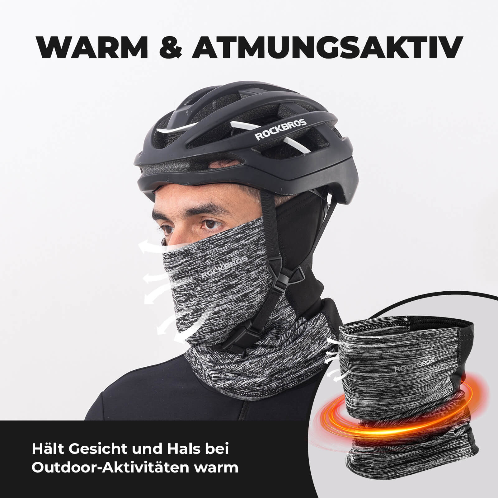 ROCKBROS Winter Halbe Balaclavas Multifunktion Atmungsaktiv Gesichtsbedeckung - Image 6