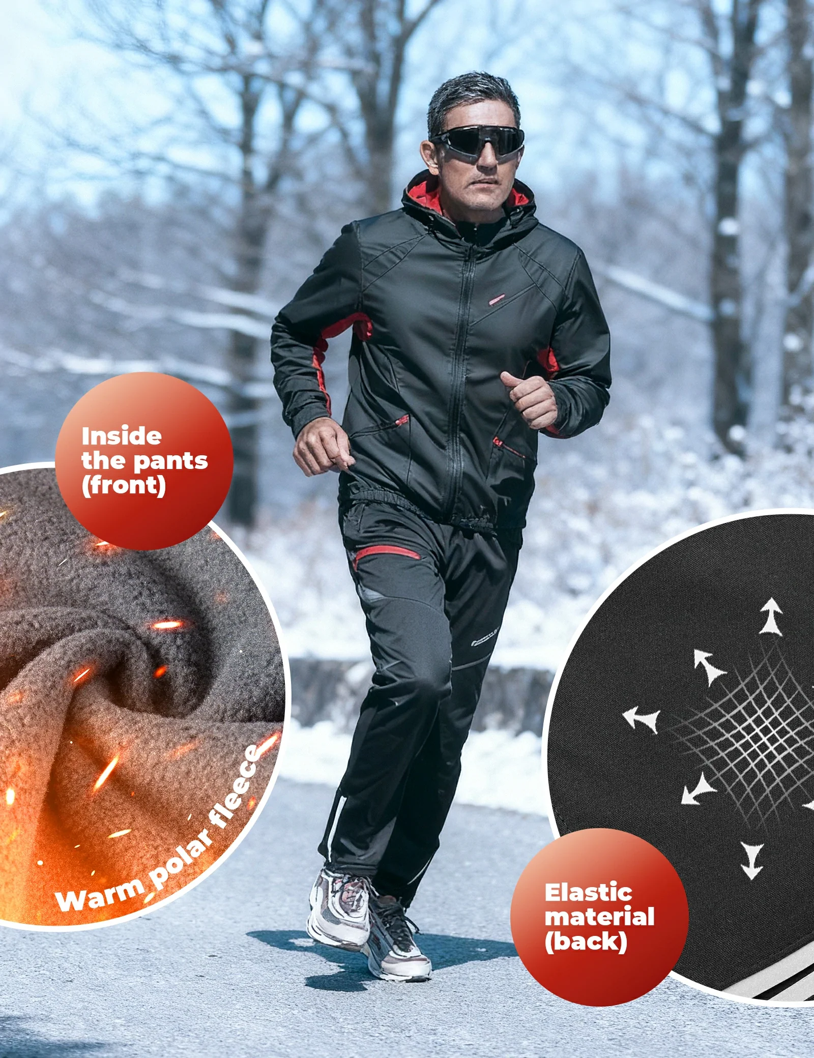 ROCKBROS Winter Jacke / Hose Herren Windschutz Radsportanzug - Image 11