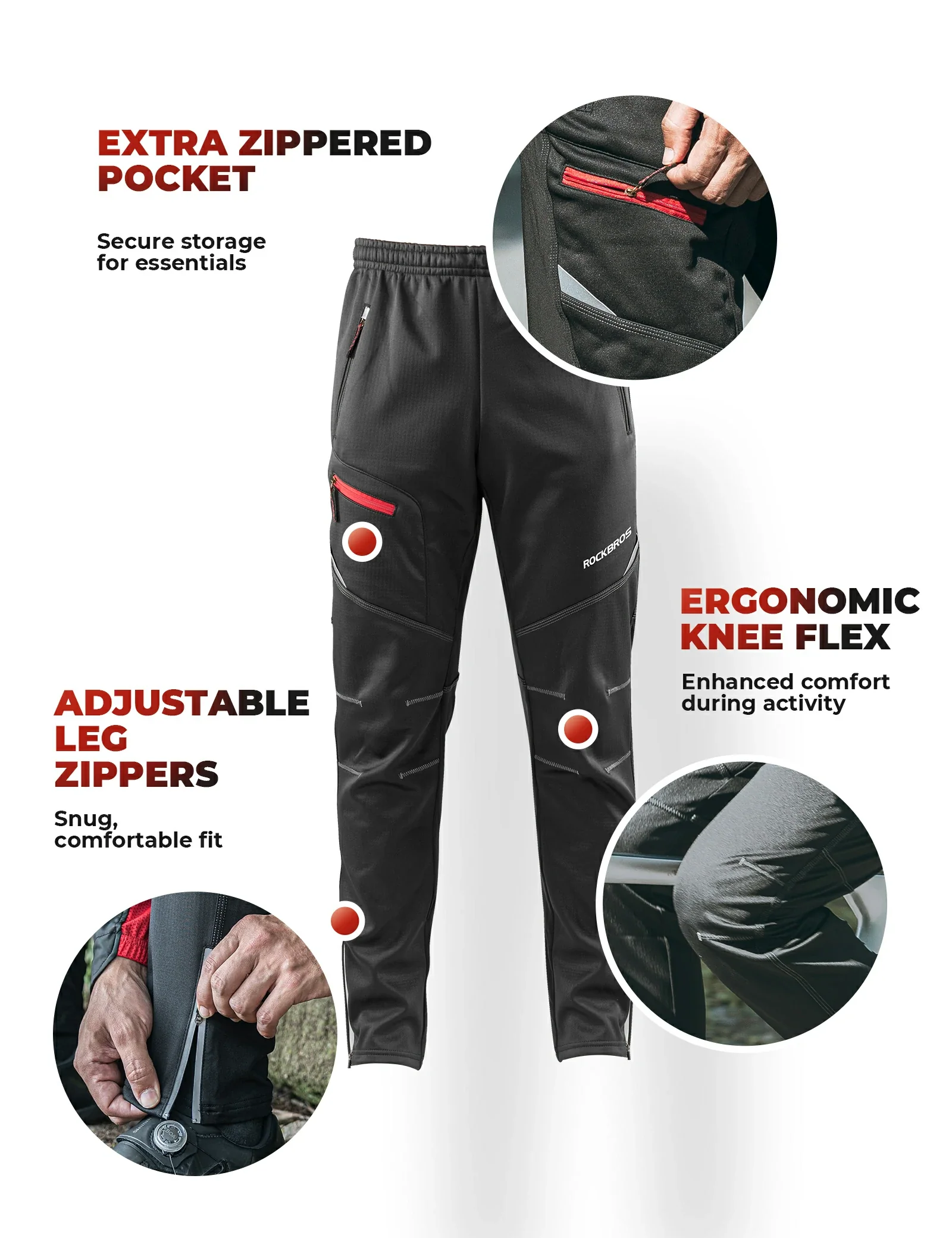 ROCKBROS Winter Jacke / Hose Herren Windschutz Radsportanzug - Image 8