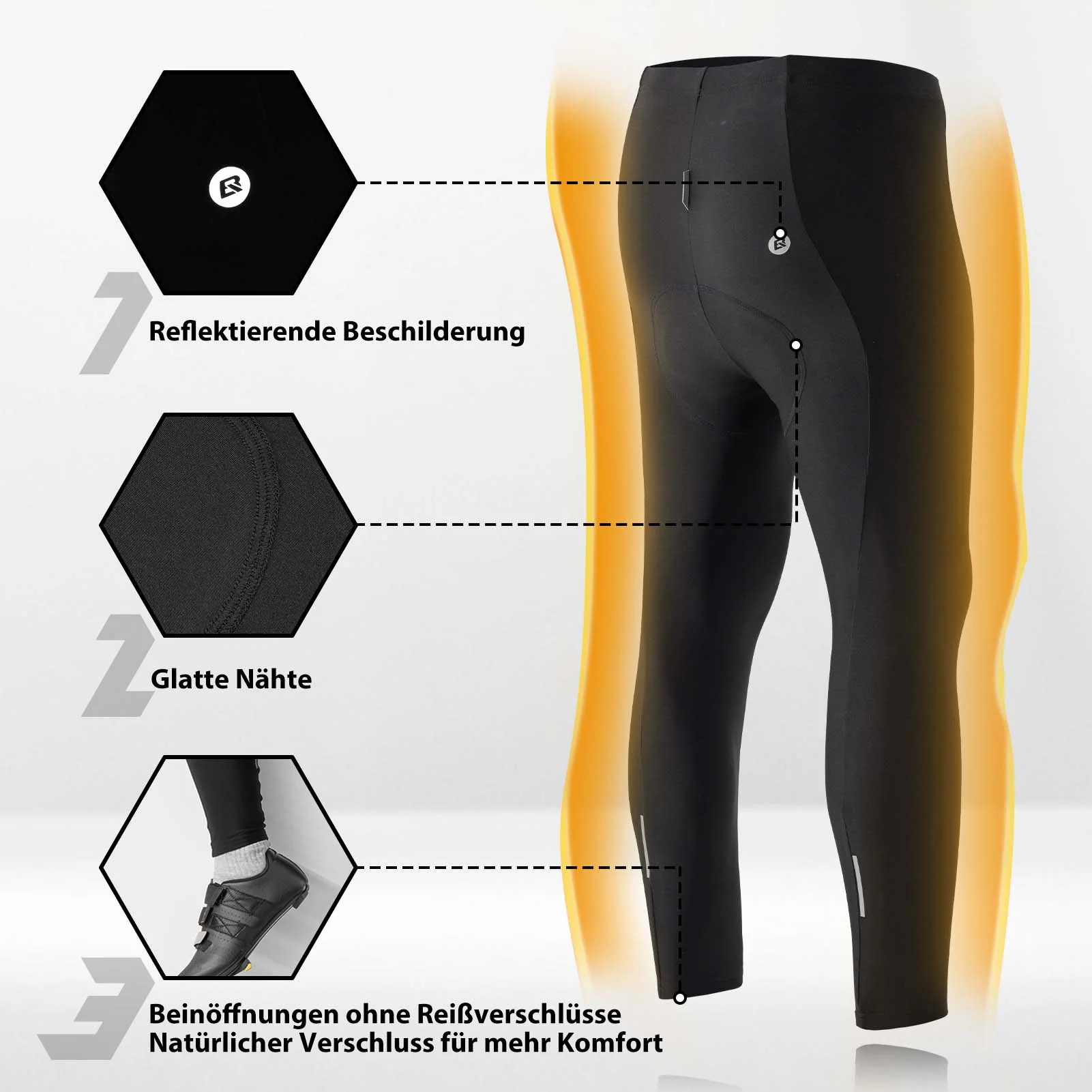 Winter Fahrrad Lange Hose Elastische Radhose Herren/Damen M-4XL - Image 4